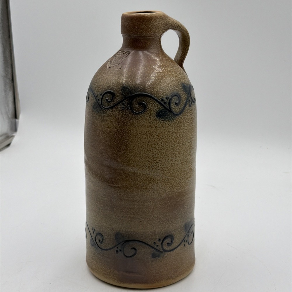 Maple City Pottery Stoneware Jug 2000 Salt Glaze Cobalt Blue Decorated *READ*